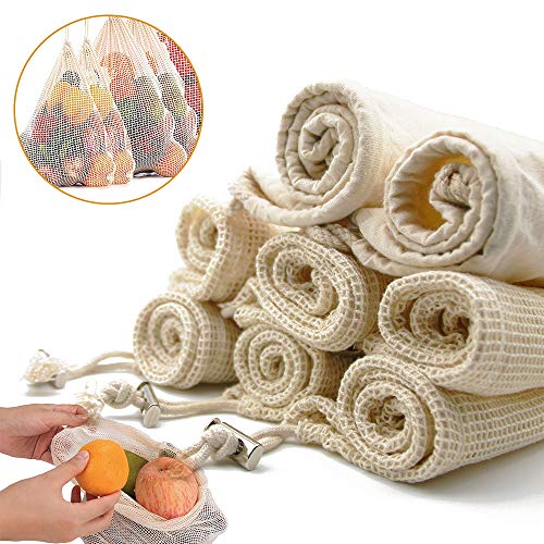[Senza plastica]Sacchetti riutilizzabili , Sacchetti di Frutta e Verdura,...