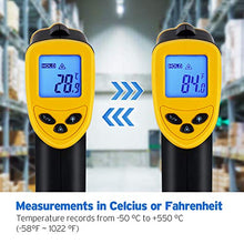 Carica l&#39;immagine nel visualizzatore di Gallery, ETEKCITY Termometro Infrarossi -50°C ~ 550°C(-58°F ~ 1022°F) con LCD...