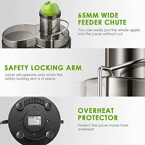 Aicok Centrifuga, Estrattore di Succo a Freddo, Frutta e Argento - Ilgrandebazar