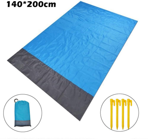 ZFYQ Coperta da Spiaggia, 140x200cm Anti Sabbia Impermeabile Portatile Coperta da Picnic con 4 Picchetti Fixed per Picnic, Spiaggia, Viaggi, Escursionismo, Campeggio e Altro