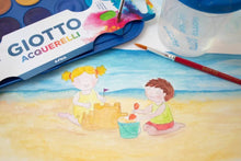 Carica l&#39;immagine nel visualizzatore di Gallery, Giotto Acquerelli Tempere Ad Acquerello + 1 Pennello, 30 Mm, 24 Unità, Confezione Da 1, Multicolore (Confezione da 1)