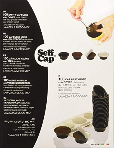 100 CAPSULE CARICABILI SELF CAP PER LAVAZZA A MODO MIO