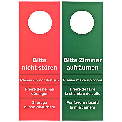 50 pezzi Targa per porta Hotel non disturbare – stanza Aufräumen rosso/verde... - Ilgrandebazar