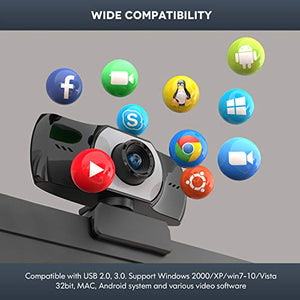 ieGeek Webcam per PC con Microfono, Full HD 1080P Videocamera Web USB per...