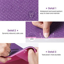 Carica l&#39;immagine nel visualizzatore di Gallery, Dustgo FP-TECH Tappetino Yoga da 183cmx63cmx6mm Palestra Fitness Viola-rosa