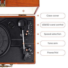 Carica l&#39;immagine nel visualizzatore di Gallery, amzdeal Giradischi Vinile 3 Velocità (33 / 45 / 78 Giri) Stereo Portatile ,...