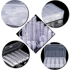 Chriffer 100 PCS Scatola per Monete Capsule di Custodie bianco - Ilgrandebazar