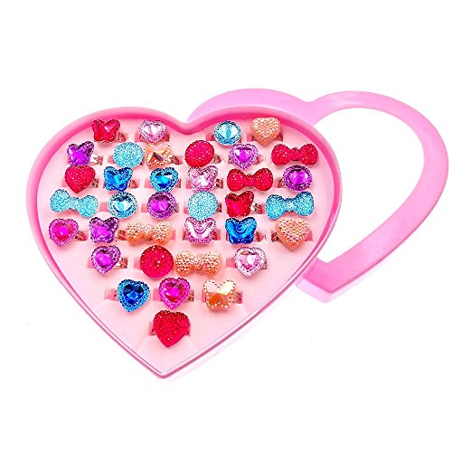 JZK 36 Regolabili Gemstone Cristallo Anelli Gioco per Bambina - Ilgrandebazar