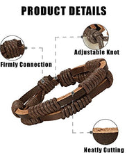 Carica l&#39;immagine nel visualizzatore di Gallery, BESTEEL 6 Pezzi Pelle Bracciali Albero della Vita per A. Della - Ilgrandebazar