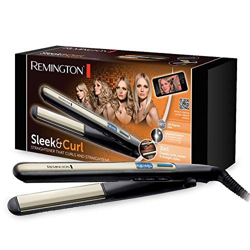 Remington Sleek & Curl Piastra per Capelli, Nero/Beige - Ilgrandebazar
