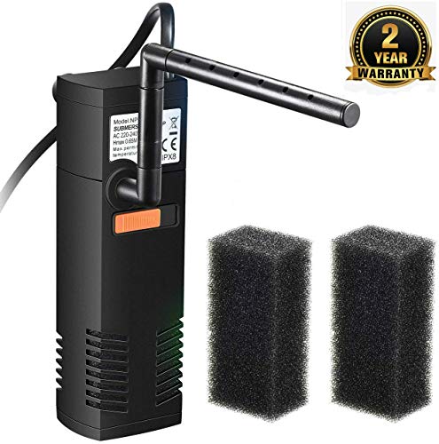 OMORC Filtro Acquario Interno Multifunzionale con 2 Spugne Filtranti blu - Ilgrandebazar