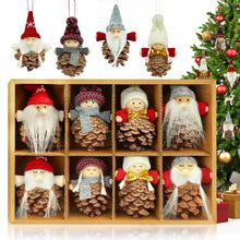 Carica l&#39;immagine nel visualizzatore di Gallery, KAZATE Decorazioni Albero di Natale Ciondoli, 8 Pezzi Pigne Naturali Piccolo Gnomo Pendenti Addobbi Natalizi Regali, Fatte A Mano Bambola Folletto di Natale Decori per Camino