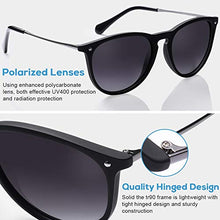 Carica l&#39;immagine nel visualizzatore di Gallery, Carfia Retro Polarizzati Occhiali da sole donna uomo UV400 Donna - Nero - Ilgrandebazar