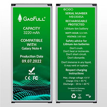 Carica l&#39;immagine nel visualizzatore di Gallery, GadFull Batteria compatibile con Samsung Galaxy Note 4 | Corrisponde al EB-BN910BBE originale| Compatibile con SM-N910F|SM-N910U|SM-N910C|SM-N910H|SM-N910A