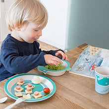 Carica l&#39;immagine nel visualizzatore di Gallery, BIOZOYG Set da Cucina in bambù per Bambini 5 Pezzi Motivo: Balena I