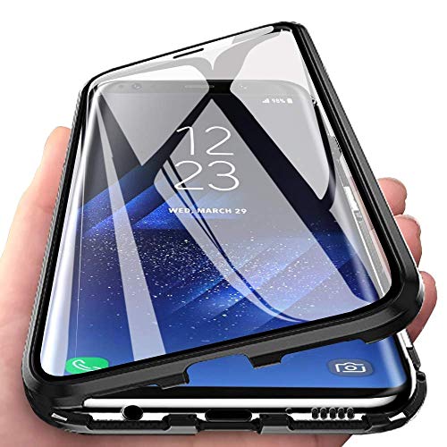 Custodia Magnetico Samsung Galaxy A70, Nera Doppia faccia Vetro trasparente - Ilgrandebazar