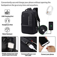 Carica l&#39;immagine nel visualizzatore di Gallery, WAWJ 17.3 Pollici Espandibile Antifurto Zaino con Porta USB, Impermeabile...