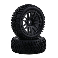 Carica l'immagine nel visualizzatore di Gallery, BQLZR RC 1:10 Wheel Rim Rubber Tyre Tires for Off-Road Vehicle Black Pack of... - Ilgrandebazar