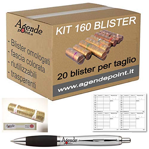 Blister contenitori per monete Euro 160 pezzi assortiti (20 per... - Ilgrandebazar