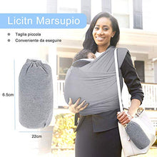 Carica l&#39;immagine nel visualizzatore di Gallery, Lictin Fascia Porta Bambino - Bebè Elastica, Baby Wrap, Grigio
