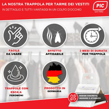 Carica l'immagine nel visualizzatore di Gallery, PIC Trappola ai feromoni Anti tarme dei Vestiti Confezione da 3 Buste con Due trappole, 3x2 Pezzi - Prodotto Anti tarme Vestiti, Adatto Come antitarme dei Vestiti e antitarme per armadi