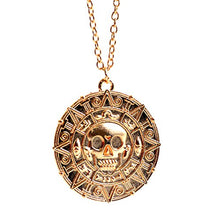 Carica l&#39;immagine nel visualizzatore di Gallery, Ciondolo a forma di moneta / medaglione azteco con teschio, stile Pirati Gold - Ilgrandebazar