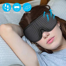 Carica l&#39;immagine nel visualizzatore di Gallery, Mascherina per Dormire, 3D Sagomata Maschera Dormire con Fori Nero