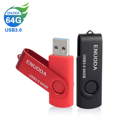 2 Pezzi 64GB Chiavetta ENUODA Pennetta Girevole USB 3.0 3.0, 2-Color - Ilgrandebazar