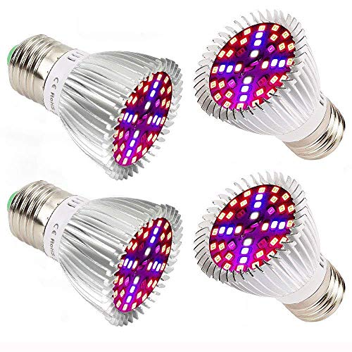 Piante Lampada a LED, 4 pezzi 40W E27 Grow Bulbs per Semina, Crescita, 40w*4 - Ilgrandebazar