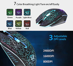 Mouse Senza Fili Portatile E Silenzioso 2.4G Con Luce A LED Compatibile Con Computer Portatile E - Foto 5