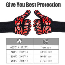 Carica l&#39;immagine nel visualizzatore di Gallery, yokamira Guanti da Forno, Certificato EN407, BBQ Rosso E Nero