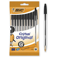 Carica l'immagine nel visualizzatore di Gallery, BIC Penne Nere a Sfera, Cristal Original, Punta Media, 1 mm, Confezione 10 Penne, Fornitura per Cancelleria Scuola e Ufficio