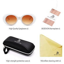 Carica l&#39;immagine nel visualizzatore di Gallery, BOZEVON Retrò Occhiali da sole Ovali - Vintage UV400 Bianco-marrone Scuro - Ilgrandebazar