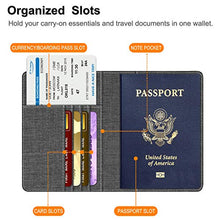 Carica l'immagine nel visualizzatore di Gallery, Fintie Porta Passaporto -Fabric carta di credito ID Documenti Grey