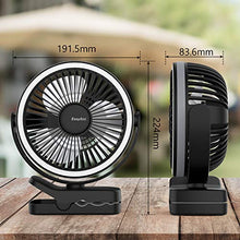 Carica l&#39;immagine nel visualizzatore di Gallery, EasyAcc Ventilatore Clip da Campeggio,6700mAh USB 6700mAh, Nero