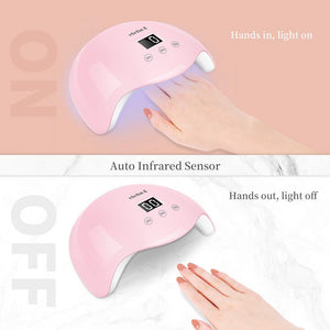 Lampada LED Unghie Fornetto UV 30W per Gel Semipermanente Automatico Rosa
