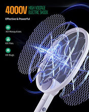 Carica l'immagine nel visualizzatore di Gallery, Buzbug Racchetta Zanzare Elettrica USB-C Ricaricabile, Ammazza Zanzare Elettrico Pieghevole, Racchetta Mosche Elettrica con Maglia a Triplo Strato, Antizanzare Elettrico per Esterno Interno