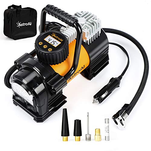 AstroAI Luftkompressor Reifenfüller Tragbare Luftpumpe für Auto 12V DC Digitale Kompressor 150PSI mit LED-Notlicht für Autos, LKWs, Motorräder usw. Geschenke für Männer