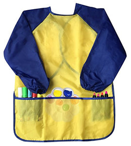 Amaza 2Pcs Grembiule da Pittura Scuola Grembiulino Maniche giallo & rosa - Ilgrandebazar