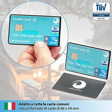 Carica l&#39;immagine nel visualizzatore di Gallery, valonic Custodia RFID Blocker – 6 pezzi – Certificazione TÜV – Plastica – Trasparente – Custodia NFC – Custodia per carte di credito e carte di credito, trasparente, 6x Seiteneinschub, Porta carte di