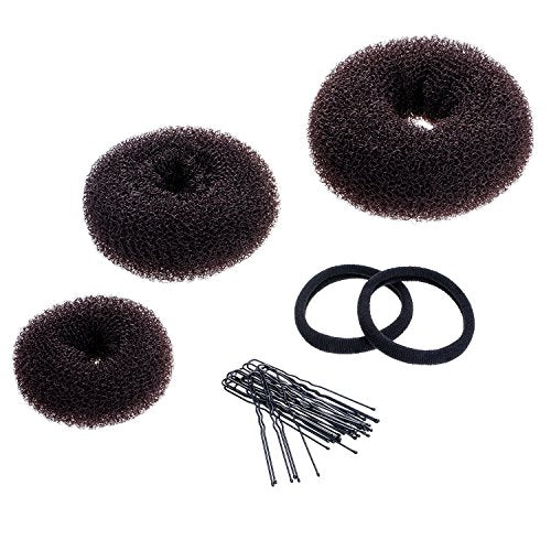 3 Pezzi Set di Chignon Crocchia Ciambella Panino Anello Stile per Capelli... - Ilgrandebazar