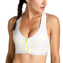 Carica l'immagine nel visualizzatore di Gallery, SYROKAN Donna Reggiseno Sportivo con Cuscinetto Rimovibile 4E, Bianco