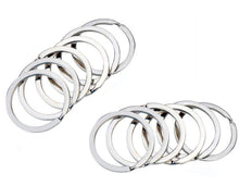 Carica l'immagine nel visualizzatore di Gallery, Ericotry 50pz rotondo in acciaio INOX piatto portachiavi 3,5 cm, Silver - Ilgrandebazar
