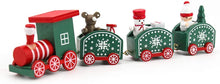 Carica l&#39;immagine nel visualizzatore di Gallery, Lifreer Set di Giocattoli in Legno del Treno di Natale Mini Caravan Trenino con 3 carrozze per Bambini Regalo Decorazioni Natalizie (Verde)