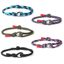 Carica l&#39;immagine nel visualizzatore di Gallery, sailimue 5 Pezzi Nautico Corda Bracciali Marine per Uomo Donna Handmade...