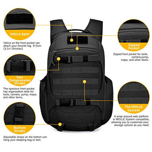 Mardingtop 28L/35L Zaino Tattico Militare Molle Zaini da 28l, 28L-Nero
