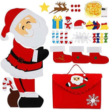 Carica l&#39;immagine nel visualizzatore di Gallery, Feltro Albero Natale 4ft,Albero di Natale 5metri luci a LED,42PCS Ornamenti Staccabili Bambini DIY Natale Albero Regali Decorazione Parete Portello