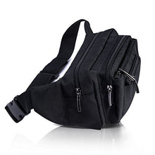 Carica l&#39;immagine nel visualizzatore di Gallery, FREETOO Marsupio con 5 Tasche Bum Bag cintura regolabile Nero