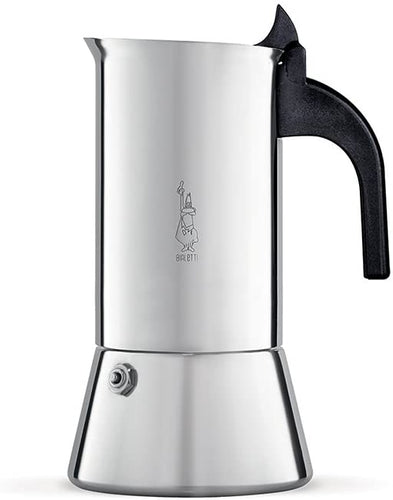 Bialetti Venus Caffettiera in Acciaio Inox, Adatta all'Induzione, 4 Cups, Inossidabile, Argento