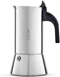 Bialetti Venus Caffettiera in Acciaio Inox, Adatta all'Induzione, 4 Cups, Inossidabile, Argento